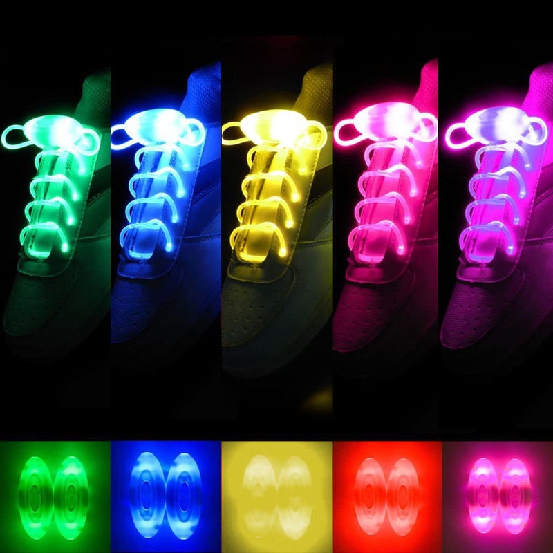 2win2buy 5 Pairs LED Light Up Shoelaces Casual Sneaker Waterproof Plastic Shoe Strings Halloween Christmas Party Disco Dancing Hip Pop Running Decorations Glow up Necessaries - Image 2